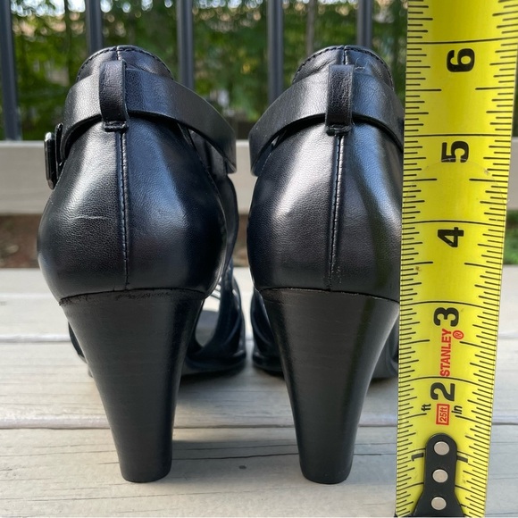 Paul Green Christy Black Caged Strappy Heels Sandals Shoes size 9 - Picture 7 of 16